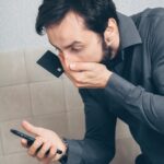 man person people smartphone